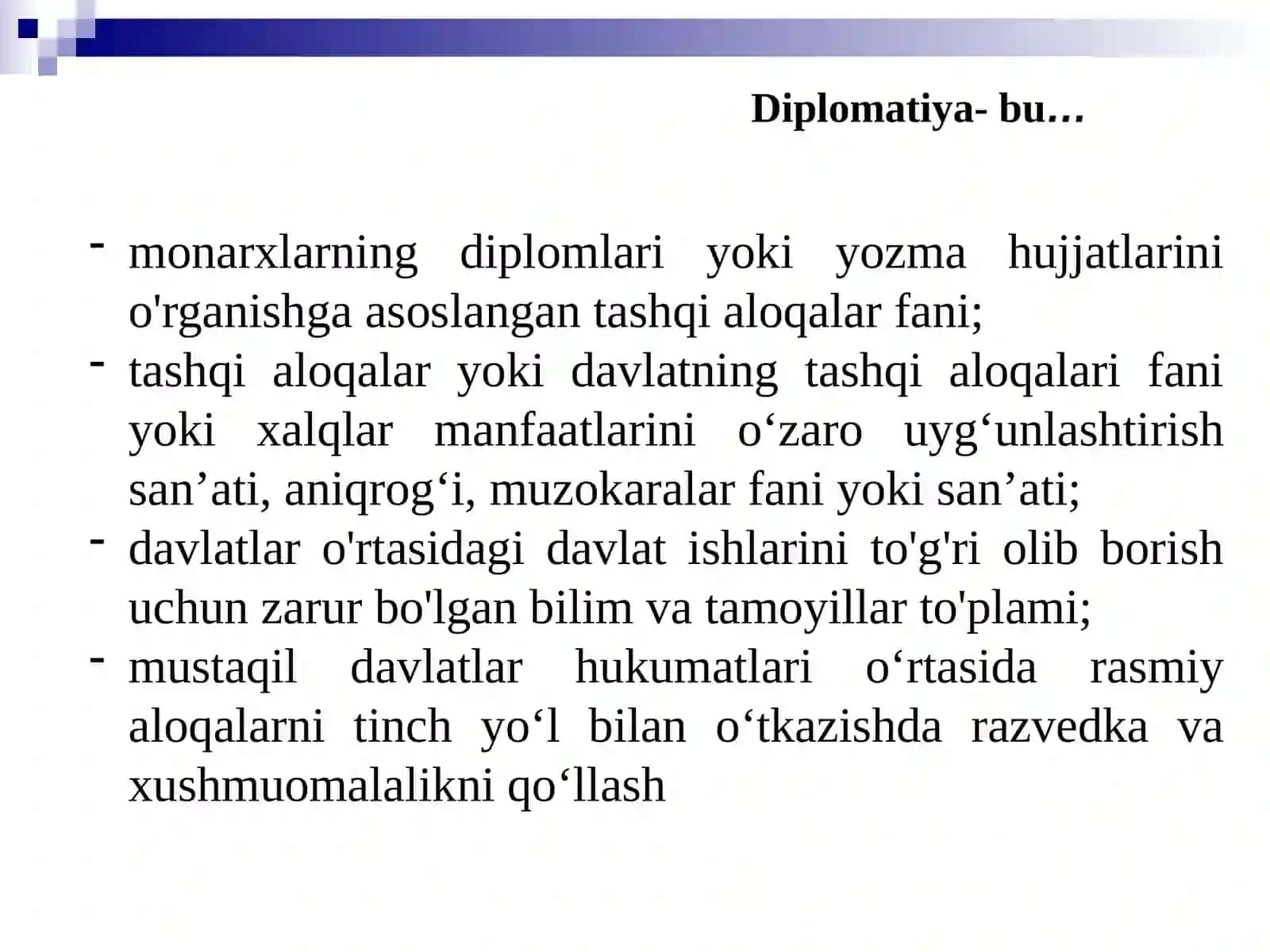 Diplomatiyaning fan sifatida vujudga kelish tarixi va shakllanish bosqichlari 3