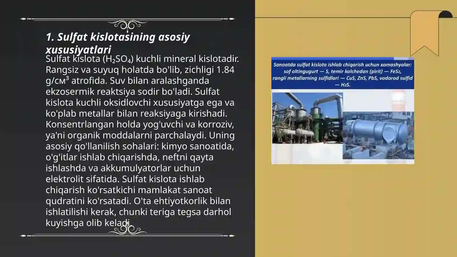 Sulfat kislota va uni sanoatda ishlab chiqarish 3