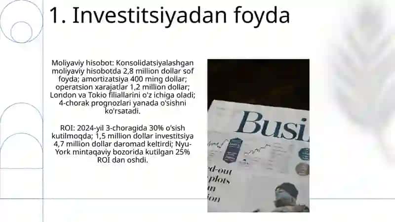 Moliyaviy hisobot va axborotlarni tahlil qilish 3