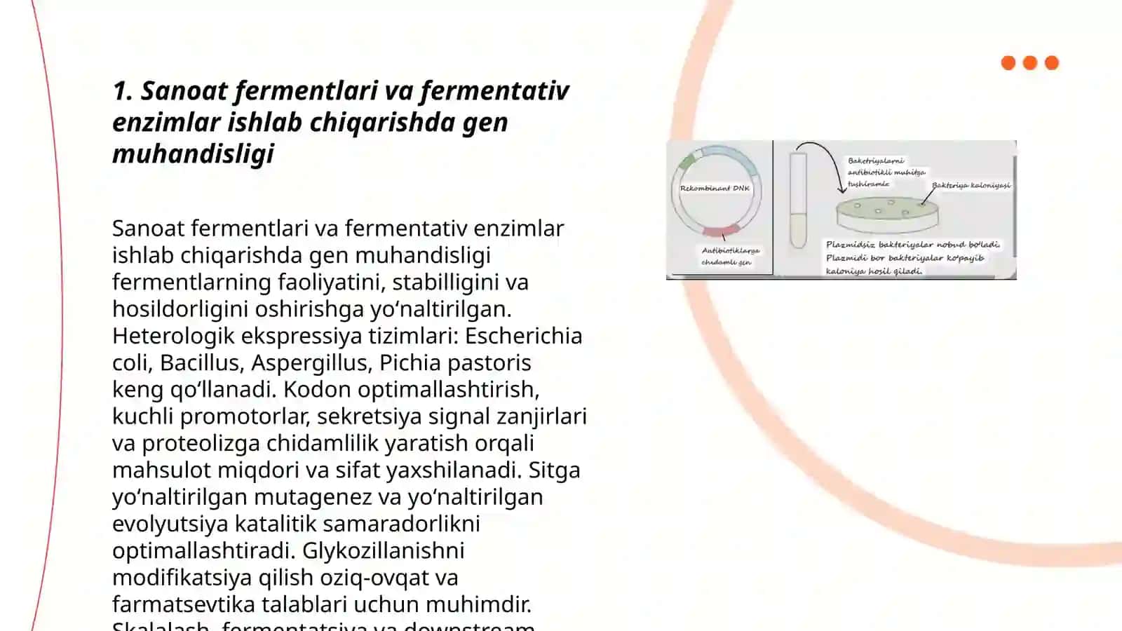 Mikroorganizmlarning gen muhandisligida qoʻllanishi 3