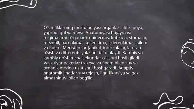 Oʻsimliklar dunyosi va ularning hayot tarzi haqidagi bilimlarni bilib olish va tahlil qilish 3