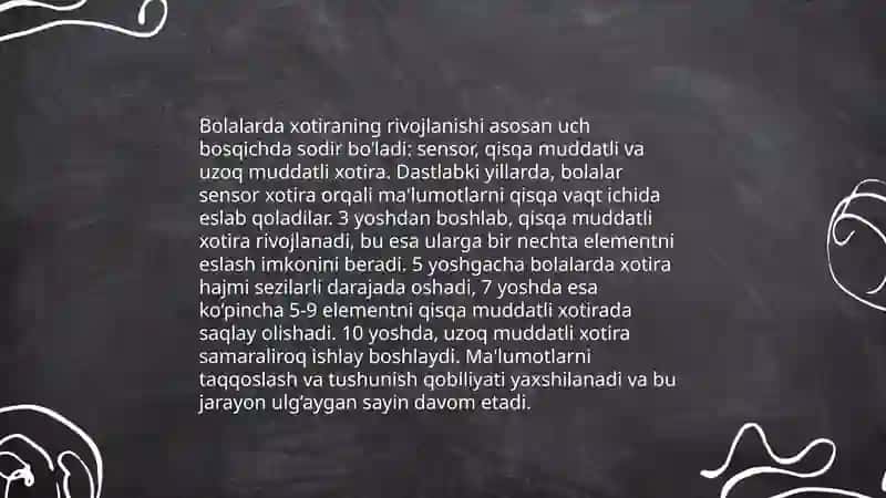 Bolalarda Xotirani rivojlanishi 3