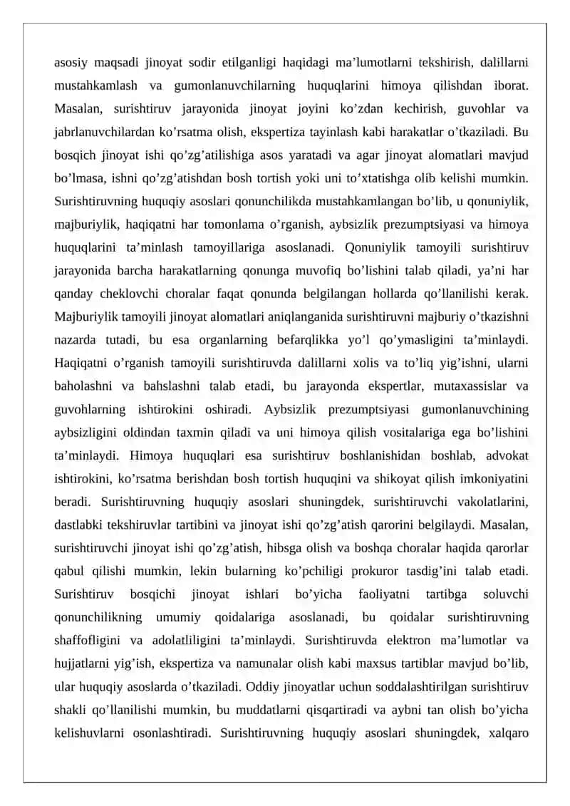 Surishtiruv, dastlabki tergov va sudda protsessual majburiyatlar 3