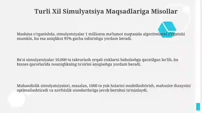 Simulyatsiya maqsadlari 3
