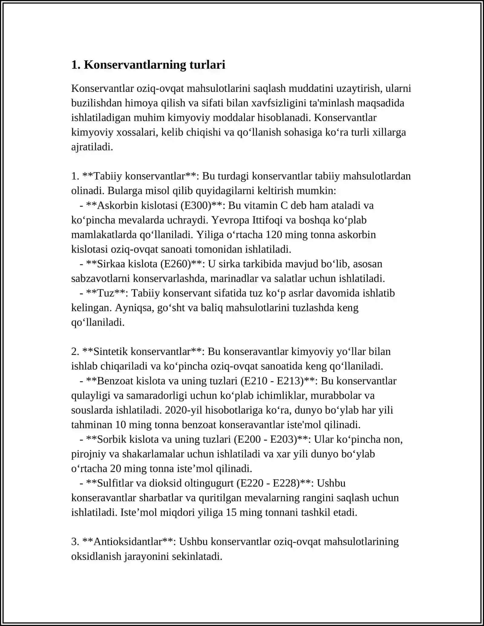 KONSERVANTLAR VA ANTIBIOTIKLAR 3