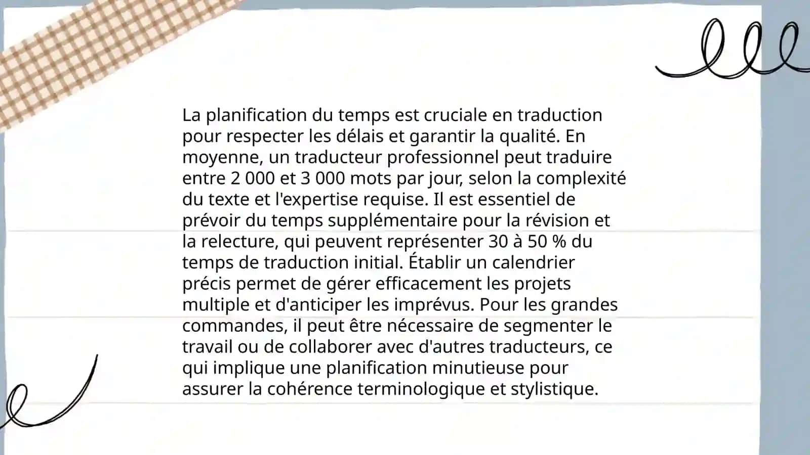 Temps dans le processus de traduction et gestion de l'efficacité 3