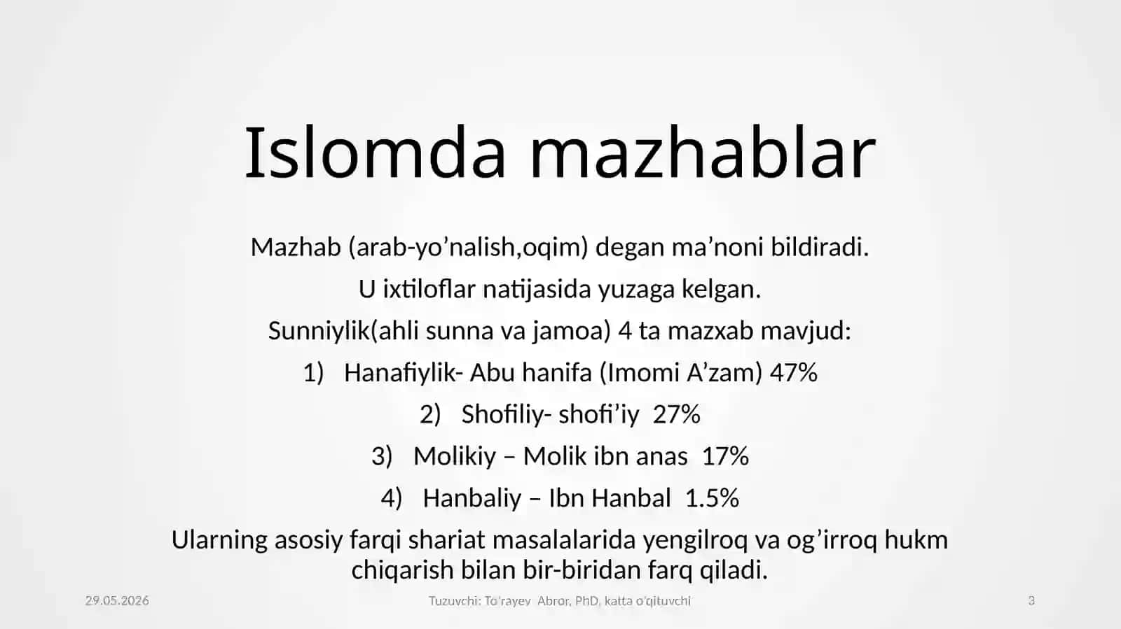 Islom qadriyatlari va ma’rifatining hozirgi davrdagi ahamiyati 3