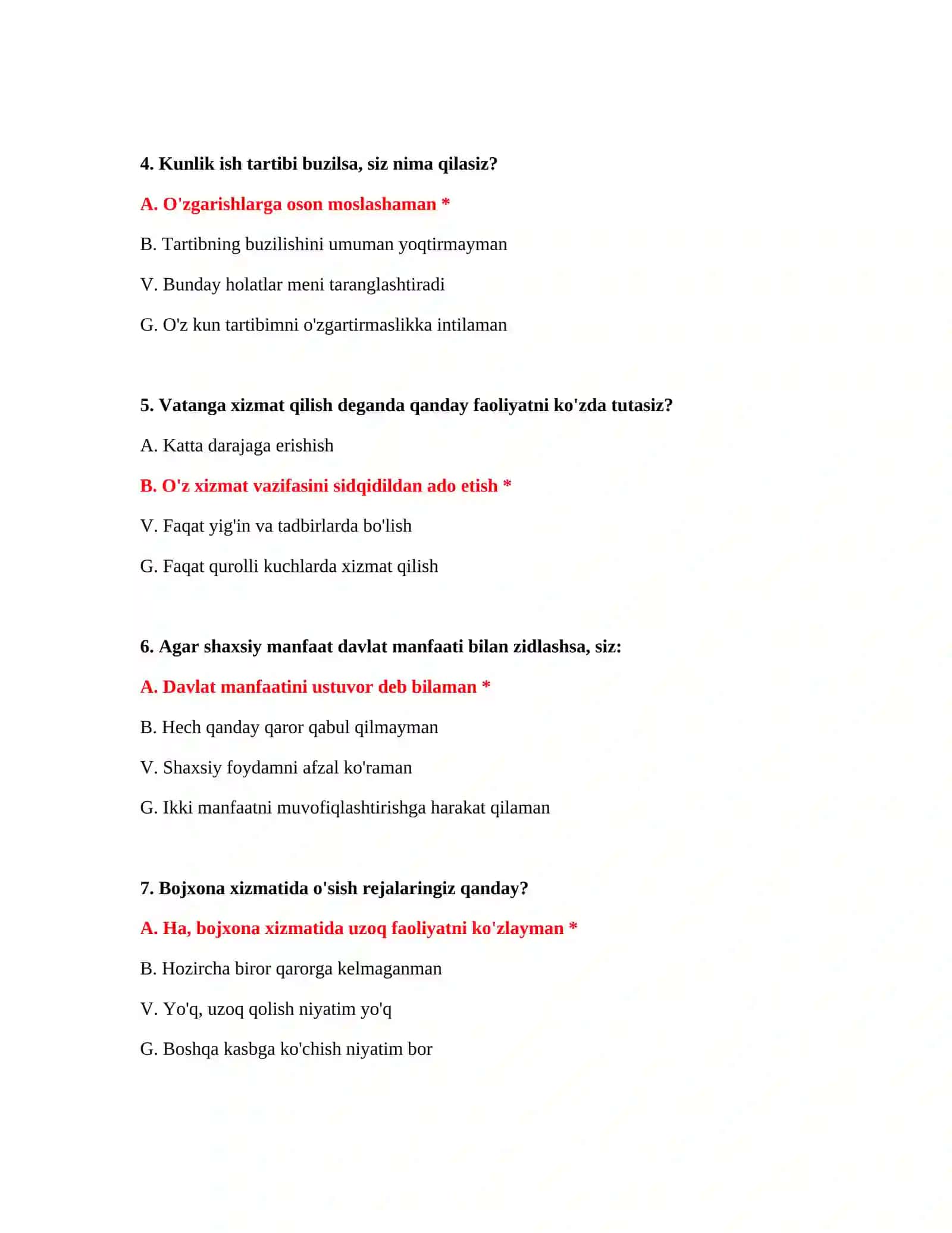 Bojxona test savollari javoblari PDF 3