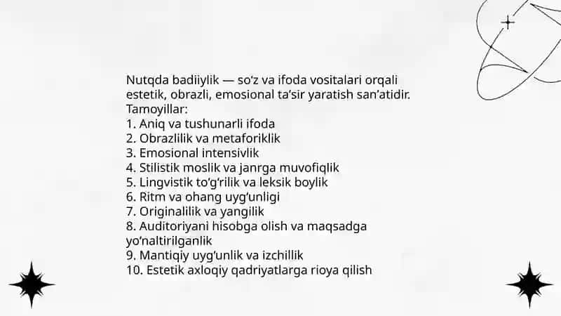 Nutqda badiiylik unsurlari va notiqning soʻz qoʻllash mahorati 3