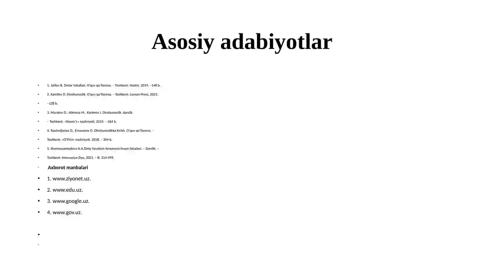 Islom dini manbalari, aqidaviy maktablari va ularning hozirgi davrdagi ahamiyati. Islom fiqhiy maktablarining ro‘li 3