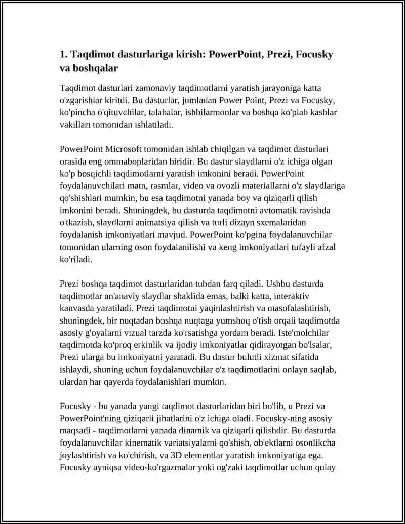 TAQDIMOT DASTURLARI (POWER POINT PREZI,FOSUSKIY VA BOSHQALAR) 3