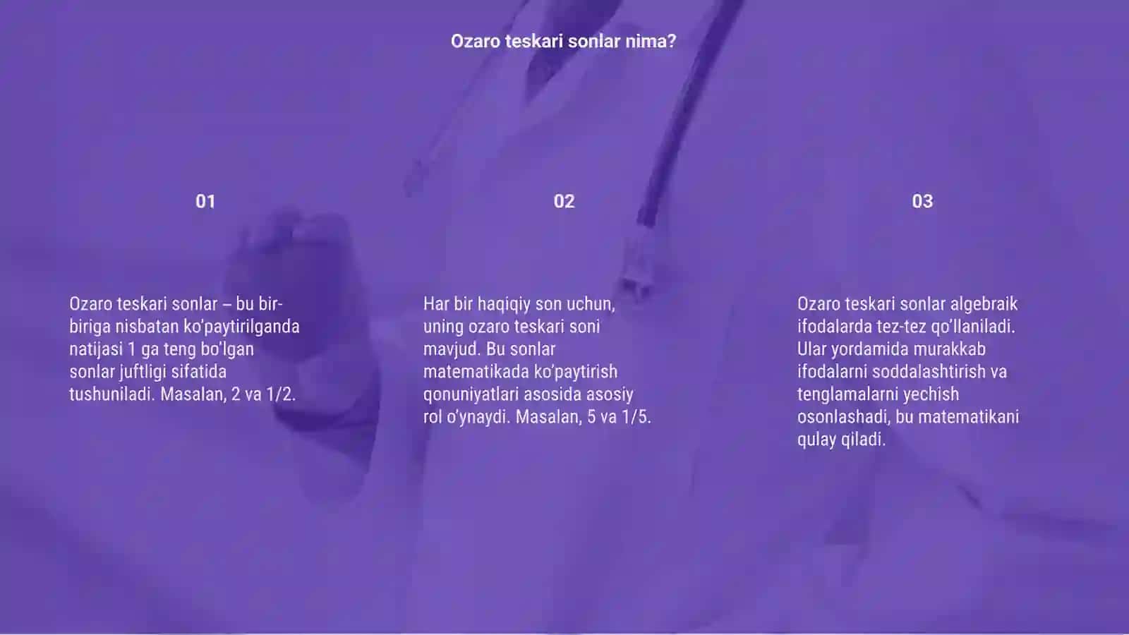 Ozaro teskari sonlar 3