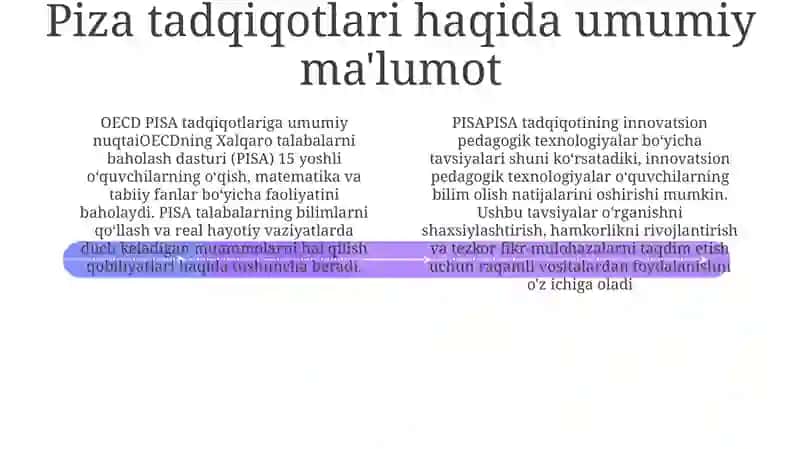 Xalqaro Baholash (Pisa) Tadqiqotlaridan Innovatsion Pedagogik Texnalogiyalar Haqida Tavsiya Qilish 3