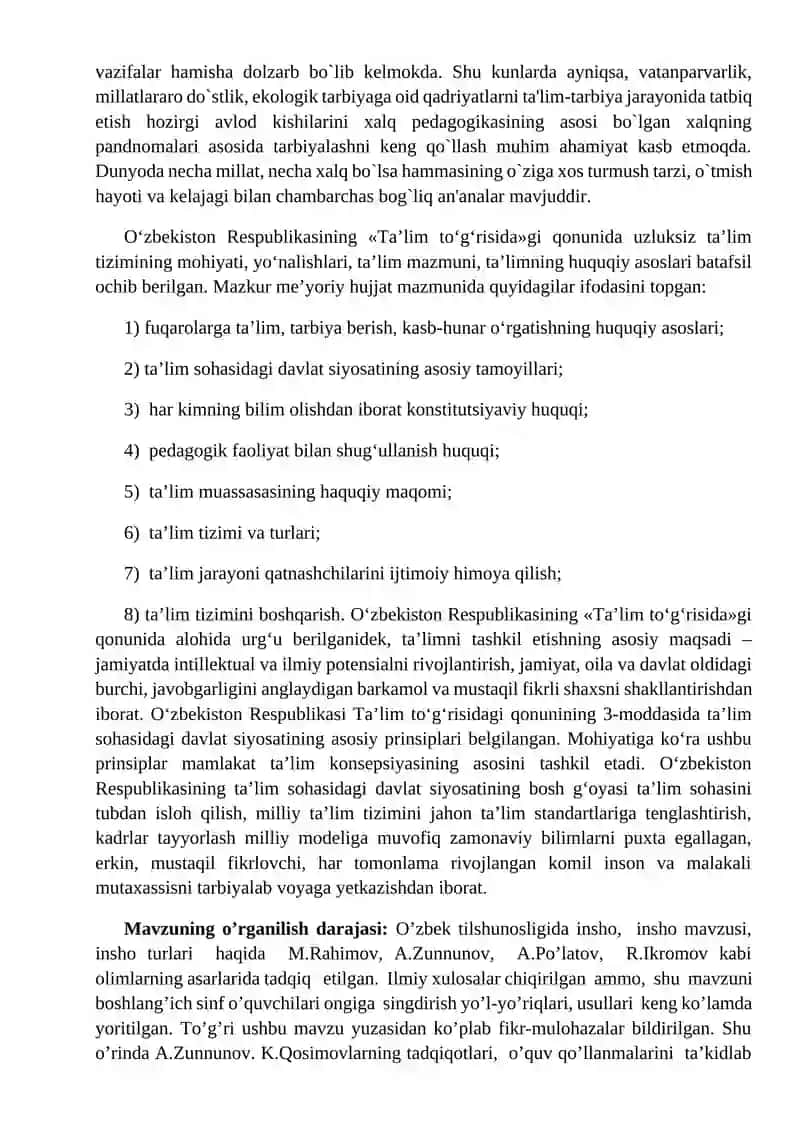 Boshlang'ich sinf o'quvchilarini insho yozishga o'rgatish 3