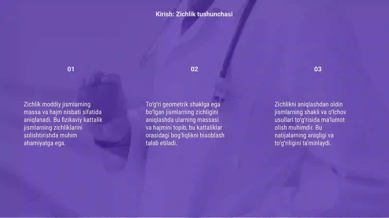 Qattiq jismlar zichligini aniqlash 3