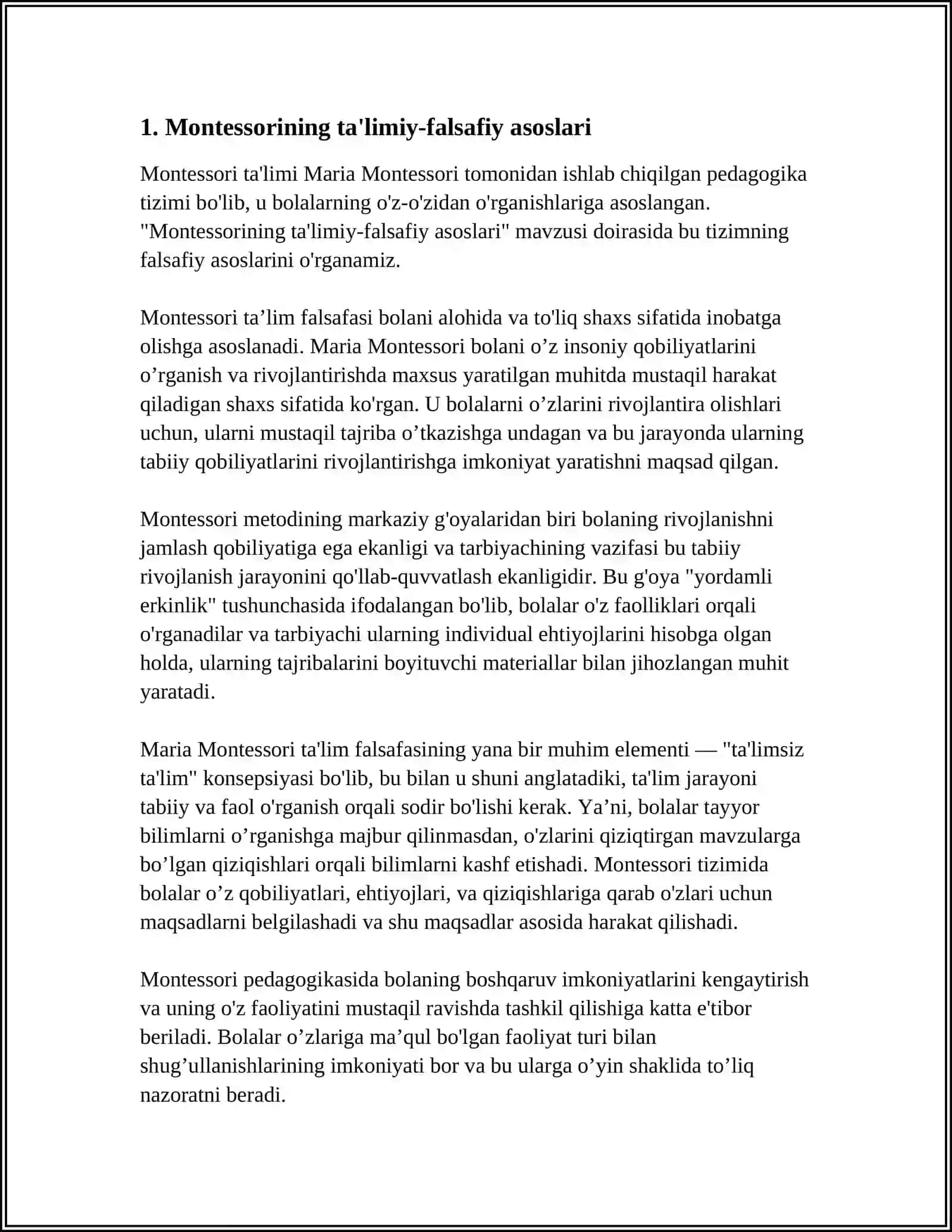 MONTESSORINING PEDAGOGIK QARASHLARI 3