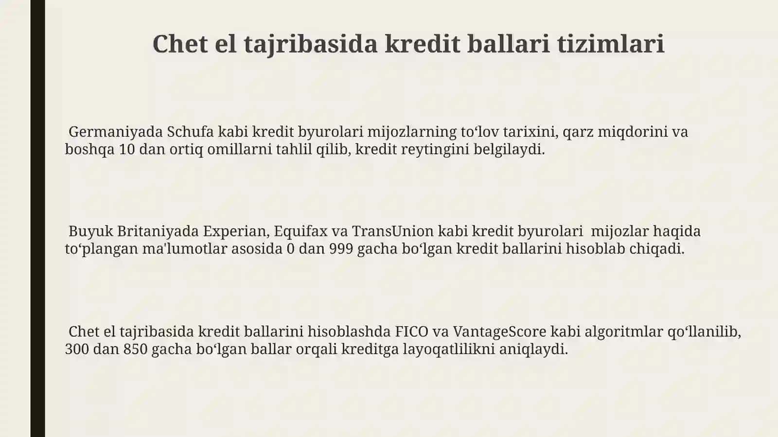 Mijozlar kreditga layoqatligini baholash xorij tajribasi 3