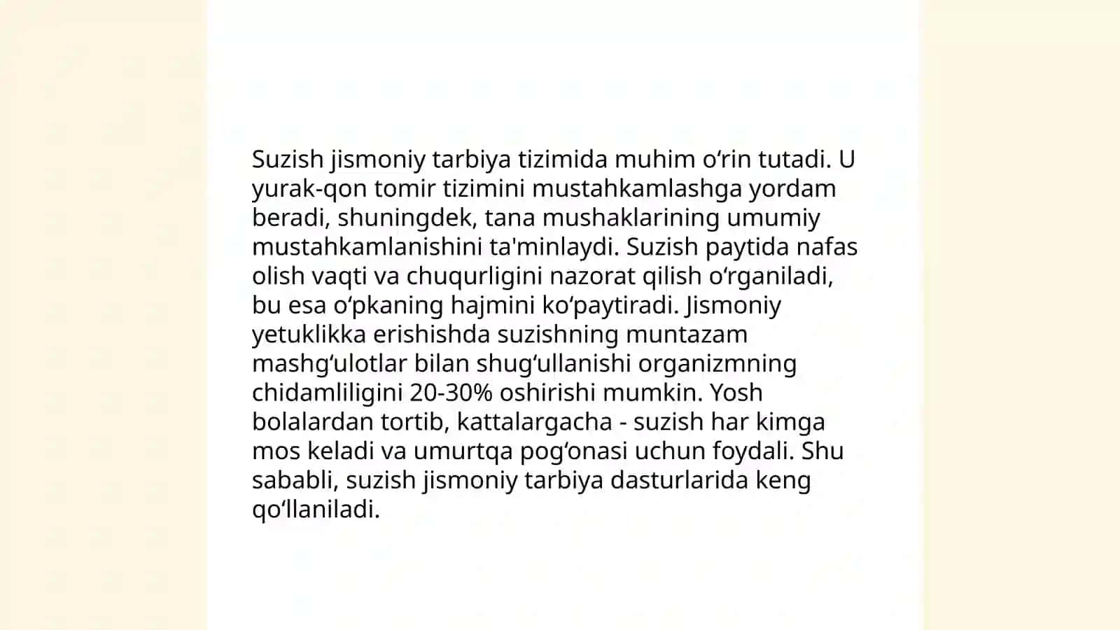 Suzishning Jismoniy Tarbiya Tizmida Suzishning O‘rni 3