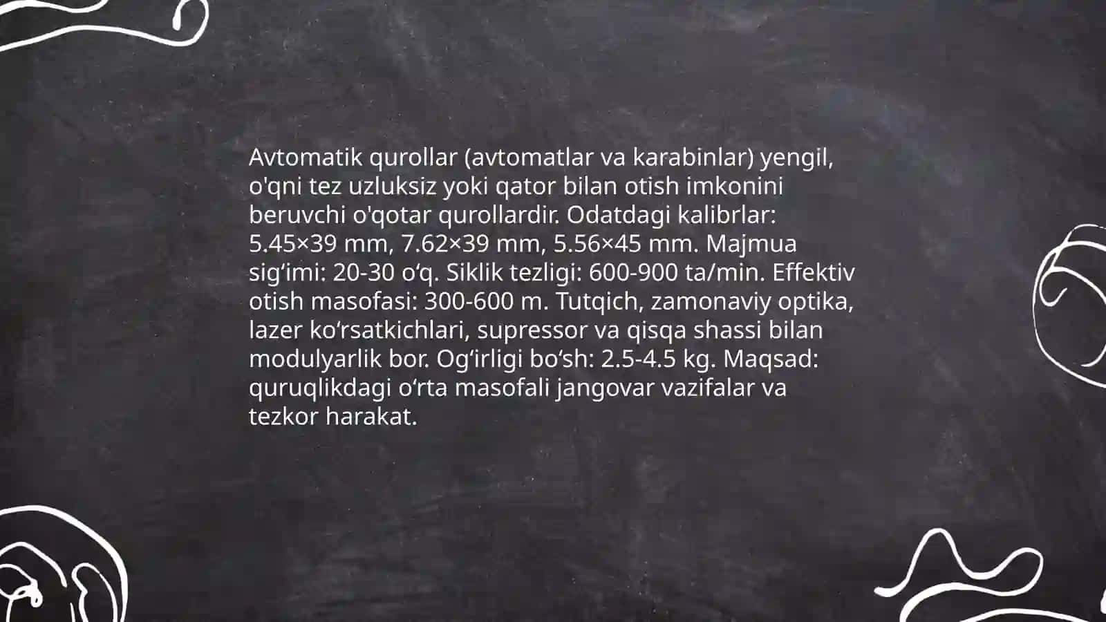 Jangovor jarohatlovchi vositalarning qisqacha tavsifi 3