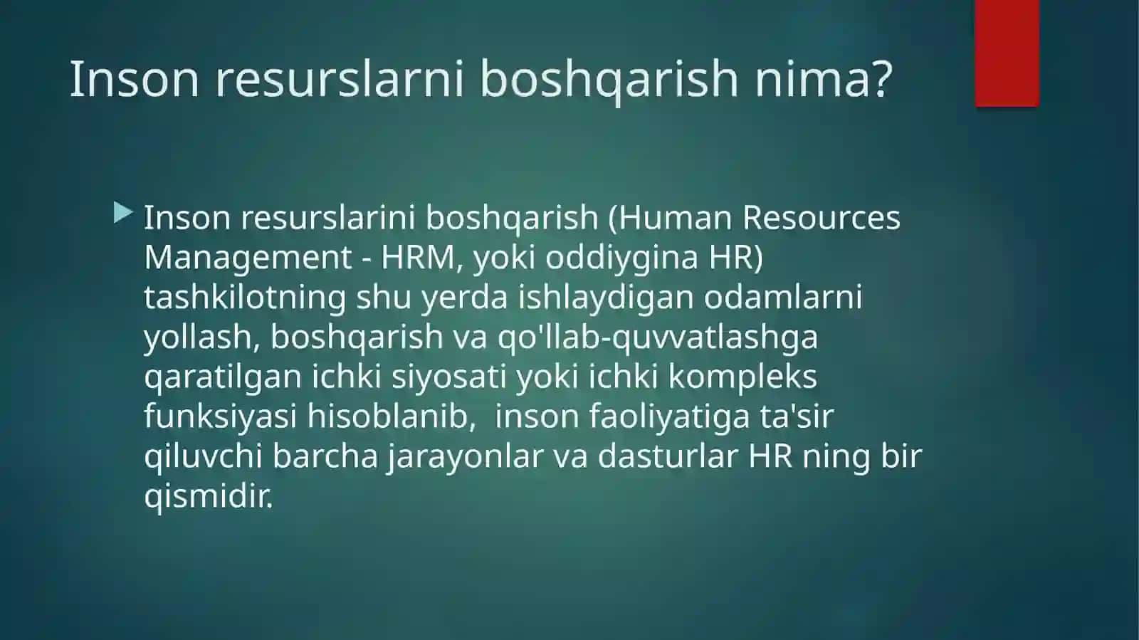 Inson resurslarini boshqarish natijasida ish faoliyatini sifati va miqdorini baholash 3