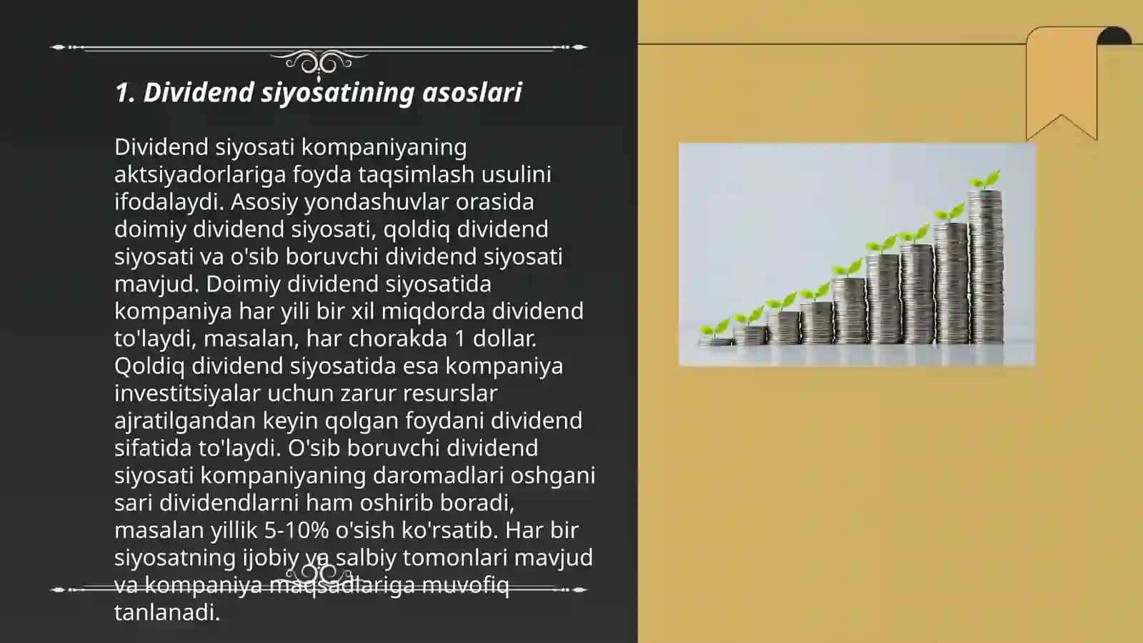 Korporatsiyalarda dividend siyosati 3