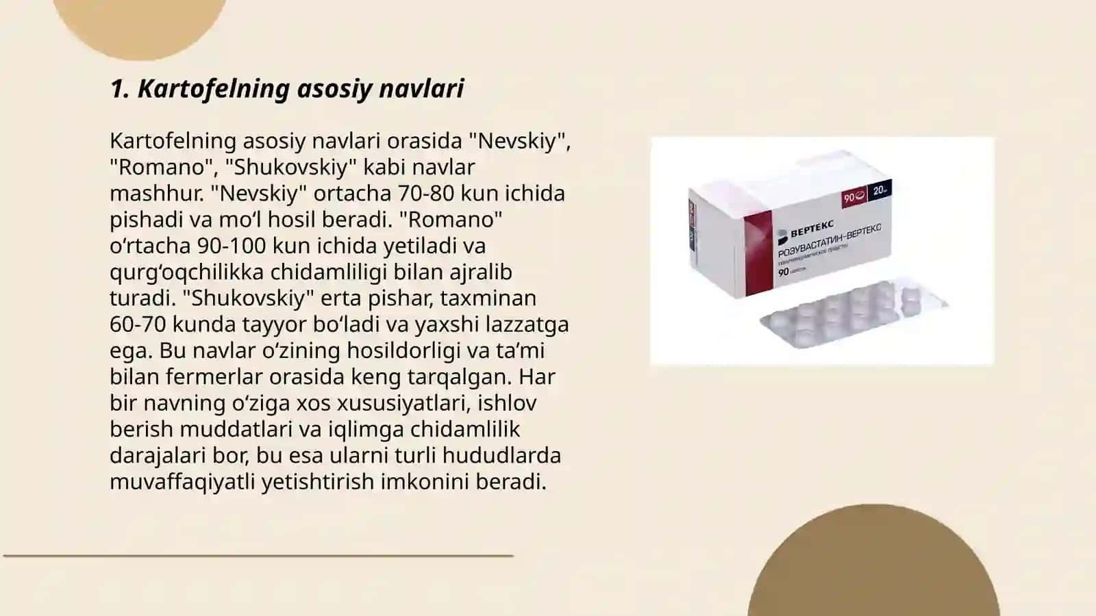 Kartofel. Uning navlari. Kartofelning kimyoviy tarkibi 3