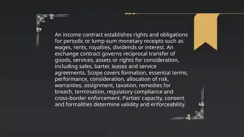 Income and exchange contract 3
