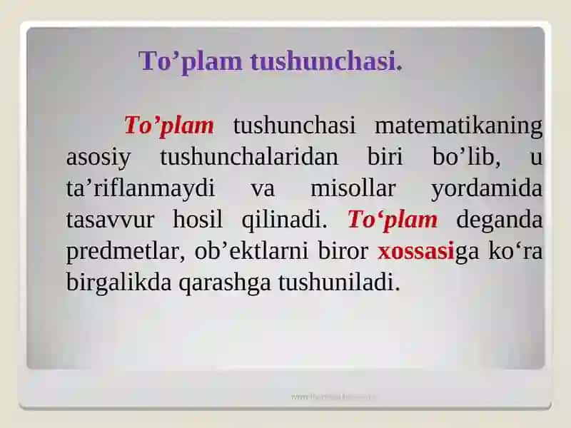 To’plamlar tushunchasi 3