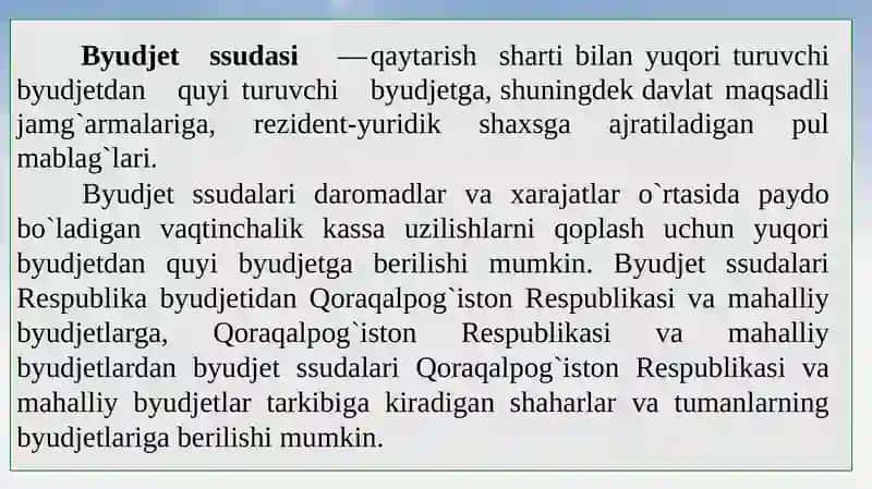 Byudjetlararo munosabatlar va ular hisobi 3