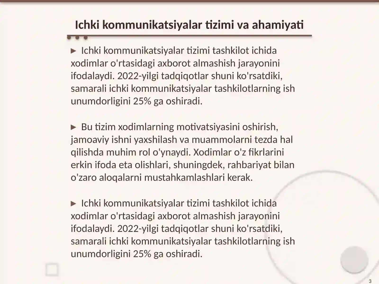 Xodimlar bilan ichki kommunikatsiyalarni boshqarish 3