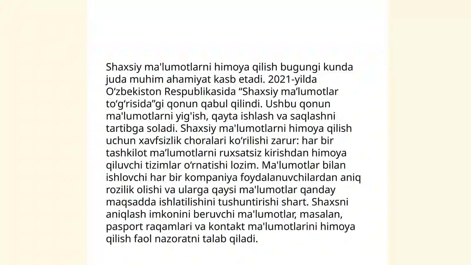 Shaxsiy ma'lumotlarni himoya qilish 3