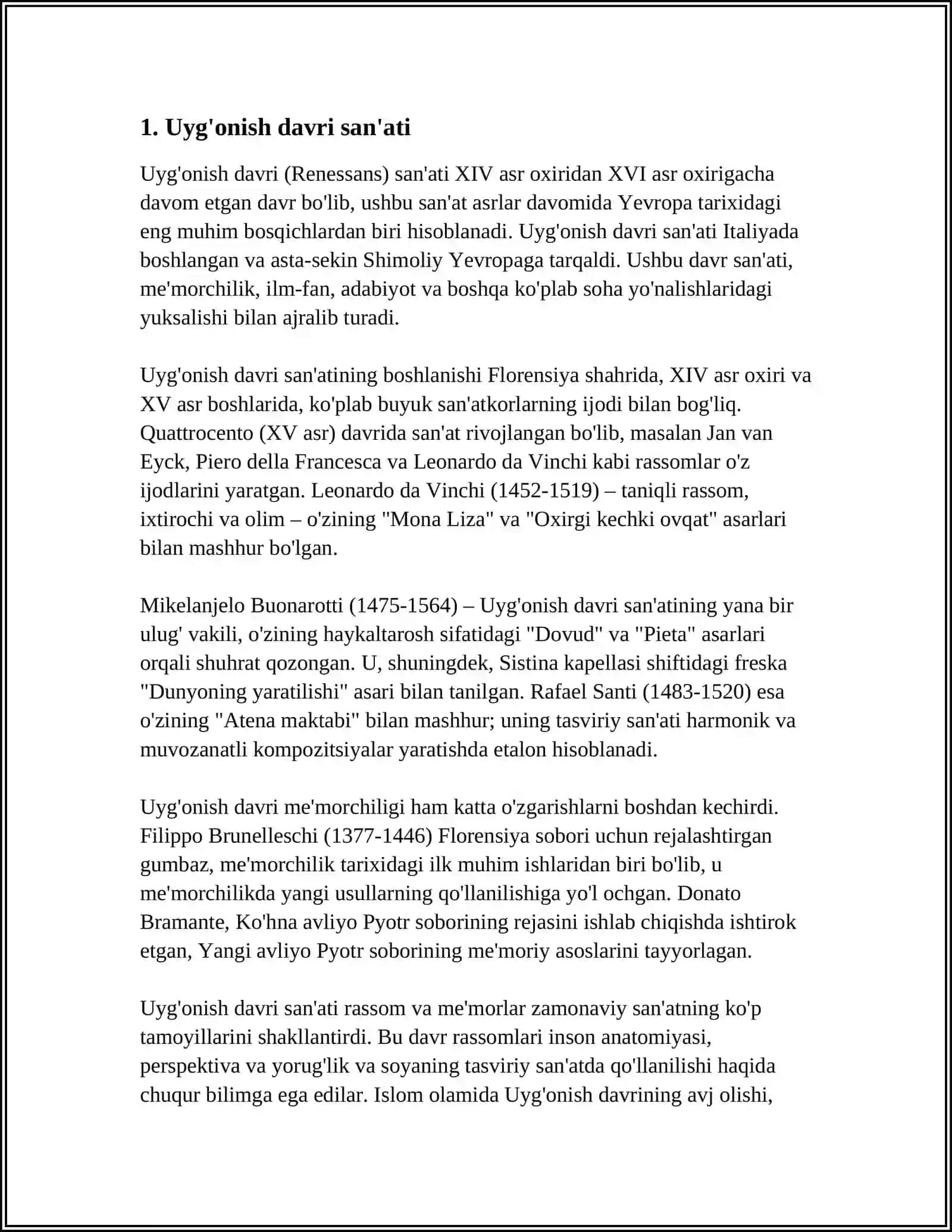 UYGʻONISH DAVRI 3