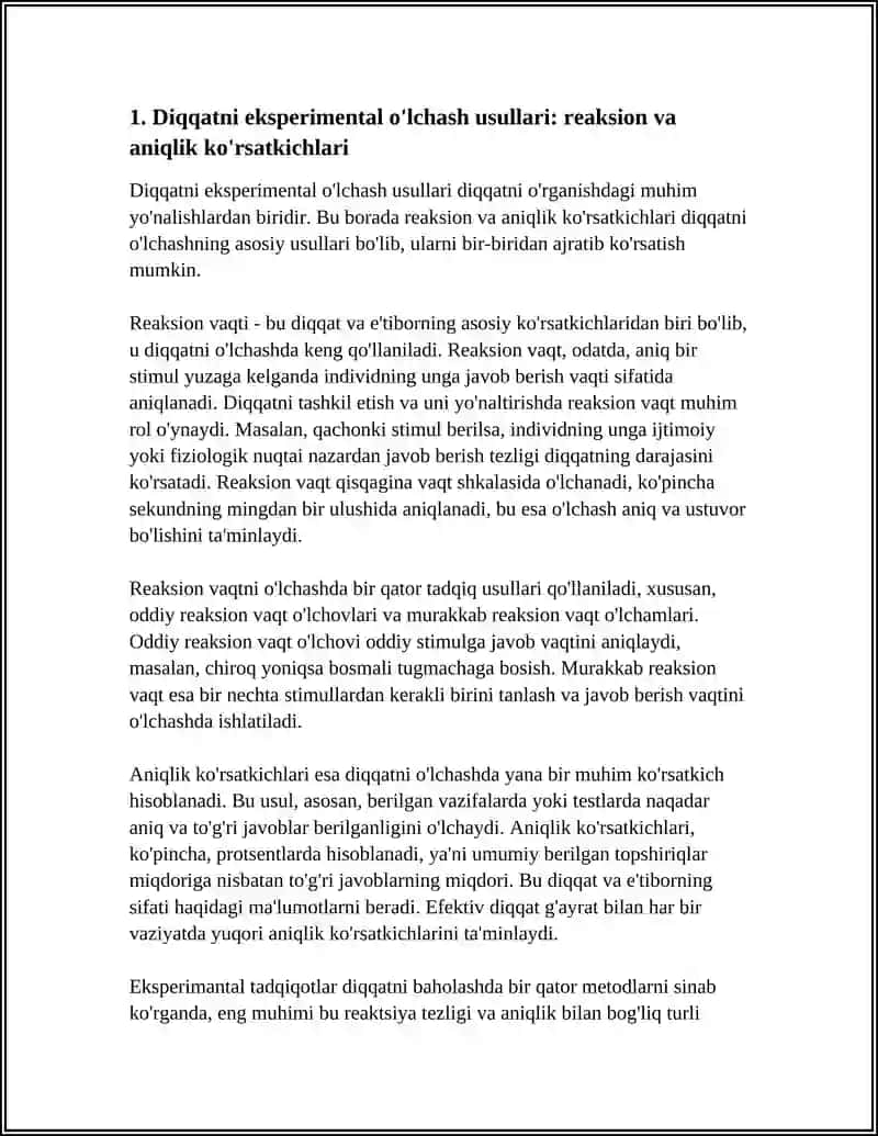 Diqqatni Eksperimental Usullar Orqali O'rganish 3