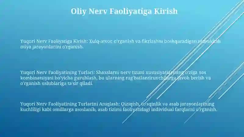 Oliy nerv faoliyati tiplarini aniqlash 3