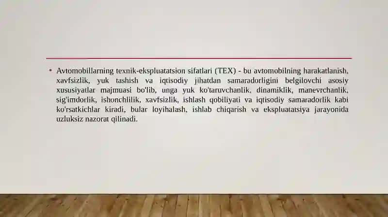 Avtomobillarning texnik-ekspluatsion sifatlari 3