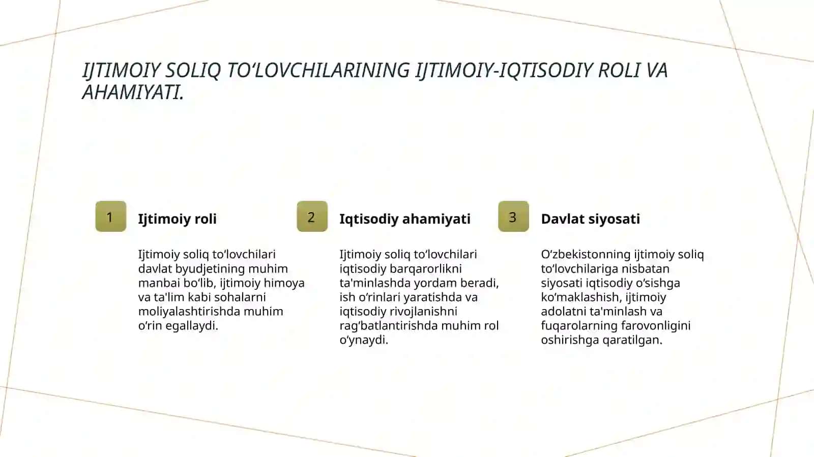 Ijtimoiy soliqni to‘lovchilar va soliq solish obyekti 3