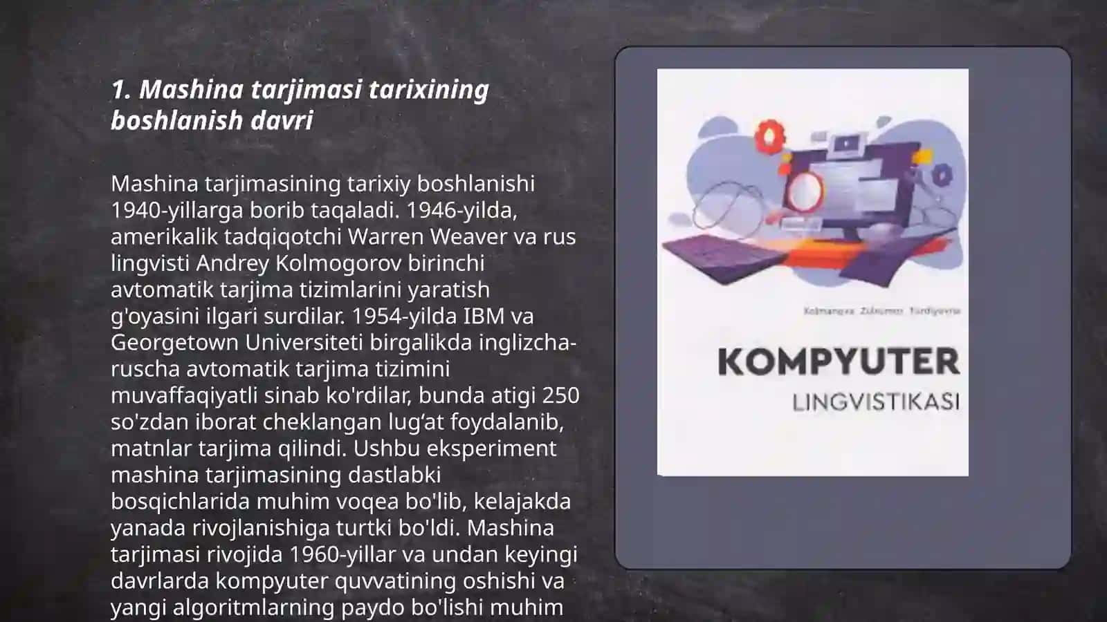 Mashina tarjimasi tarixi. Uch avlod taraqqiyoti 3
