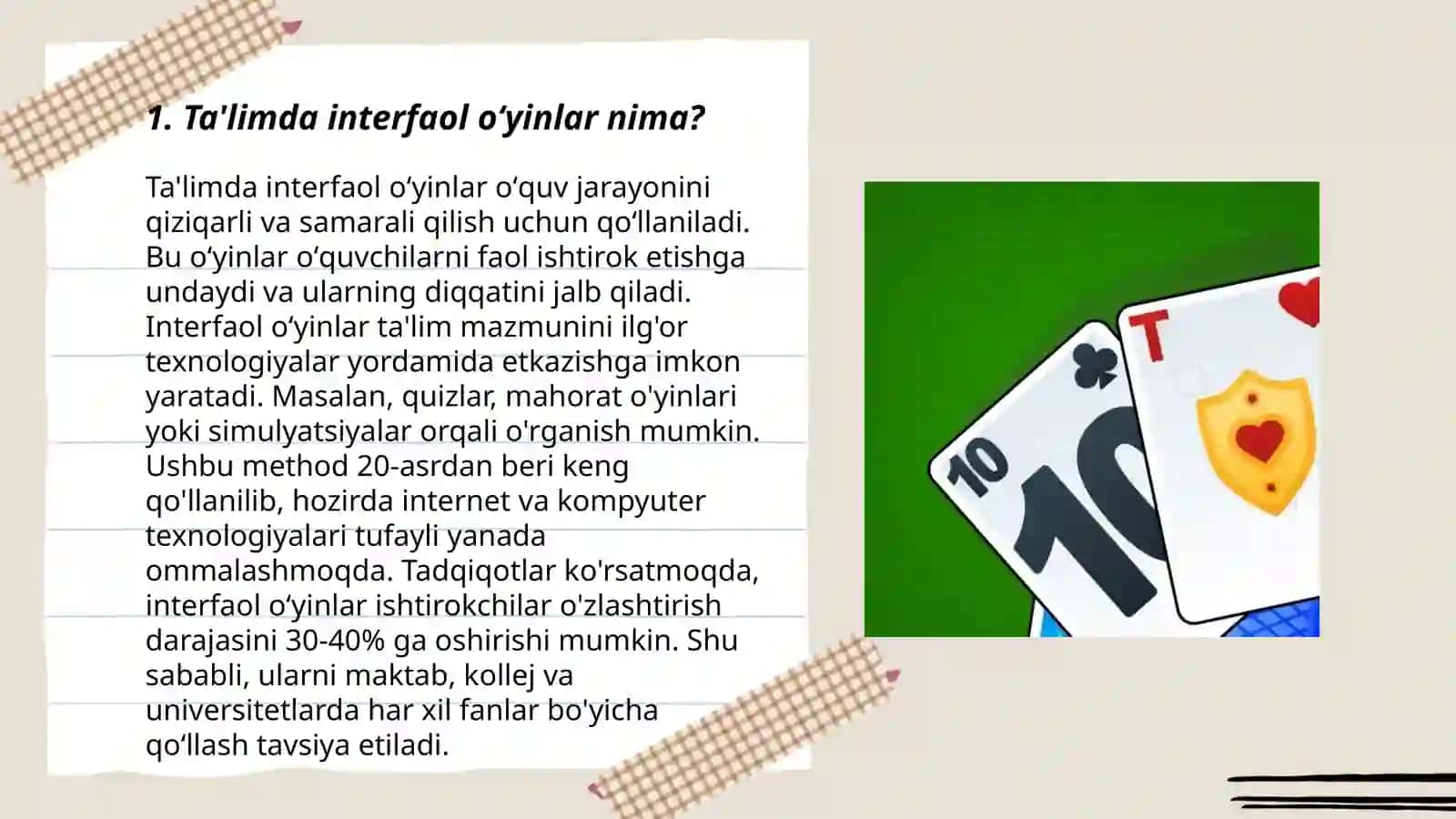 Taʼlimni interfaol oʻyinlar orqali tashkil etish 3
