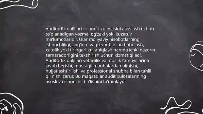 Auditorlik dalillar va tahliliy amallar 3
