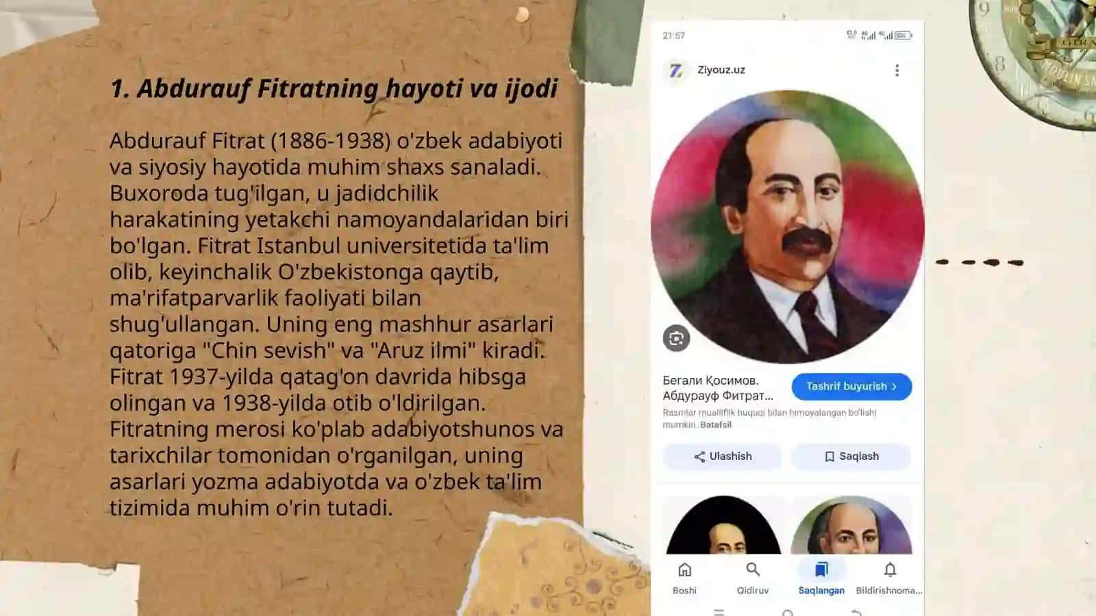 Abdurauf fitratning muxtasar islom tarixi asari boʻyicha taqdimod 3