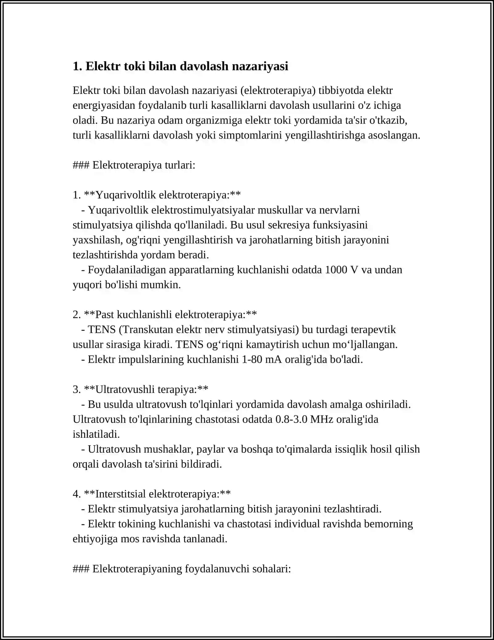 Elektr toki bilan davolash nazariyasi 3