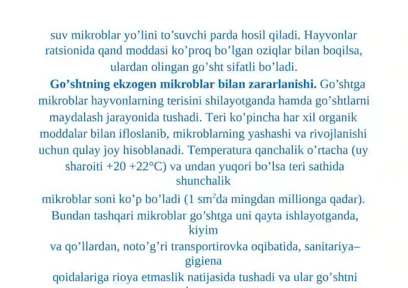 Go'shtvago'shtmaxsulotlarini bakteriologik ko'rsatkichlarni baxolash 3