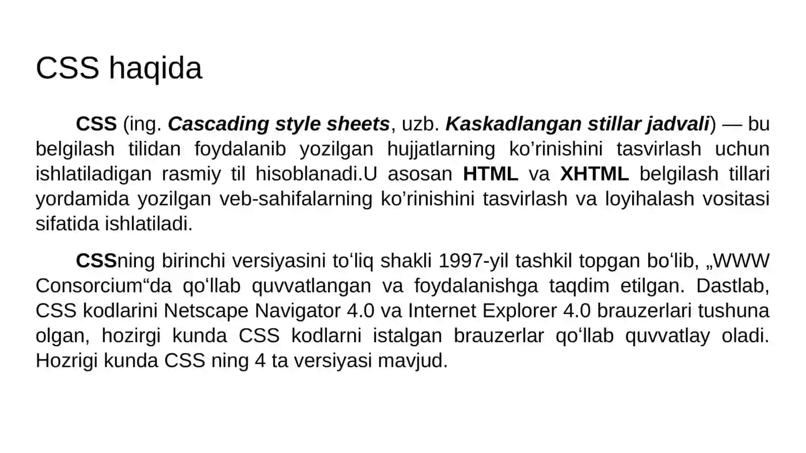 CSS sintaksisi va texnologiyalari 3