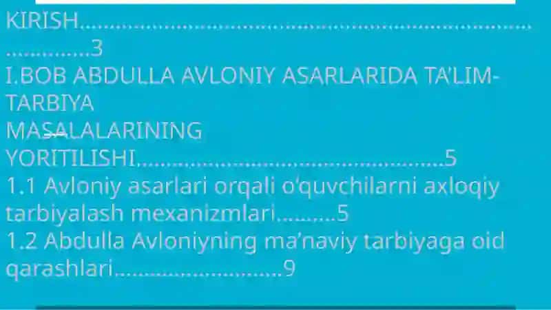 "Abdulla Avloniy asarlarida ta’lim-tarbiya masalalarining yoritilishi" 3
