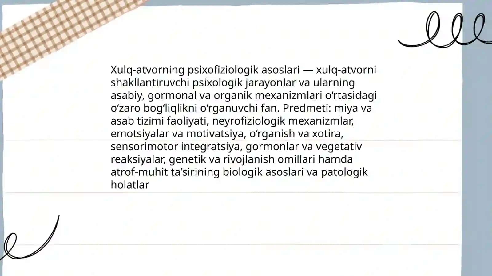 Xulq atvorning psixofizalogik asoslari 3