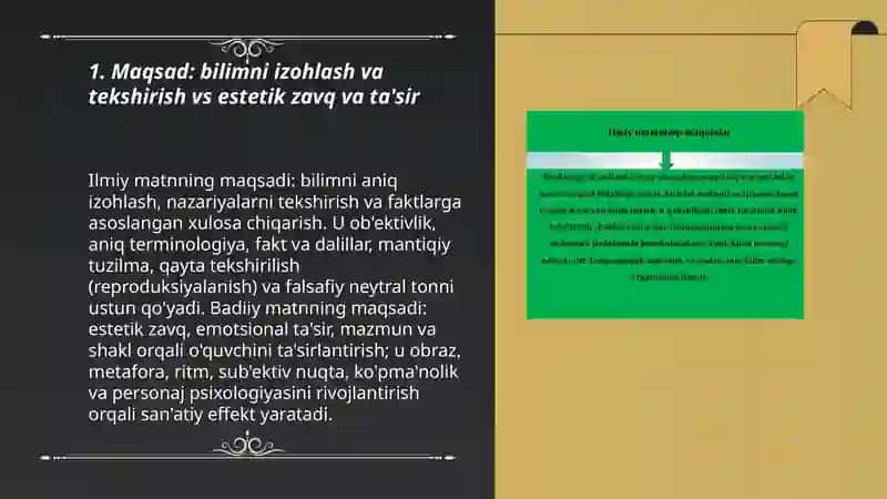 Ilmiy matn va badiy matn orasidagi farqlar! 3