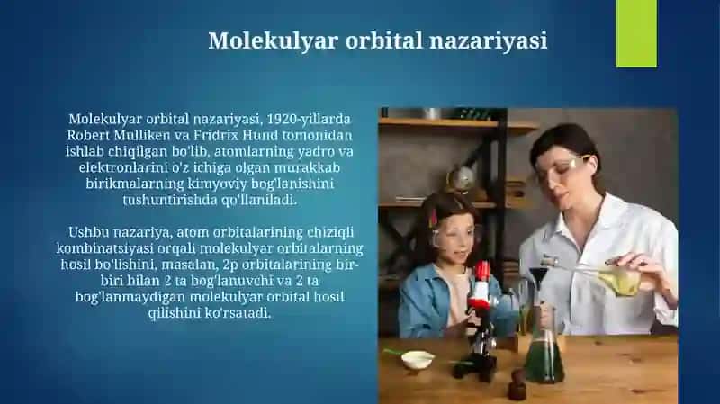 Kompleks birikmalardagi kimyoviy bogʻlanishni tushuntiruvchi nazariyalar 3