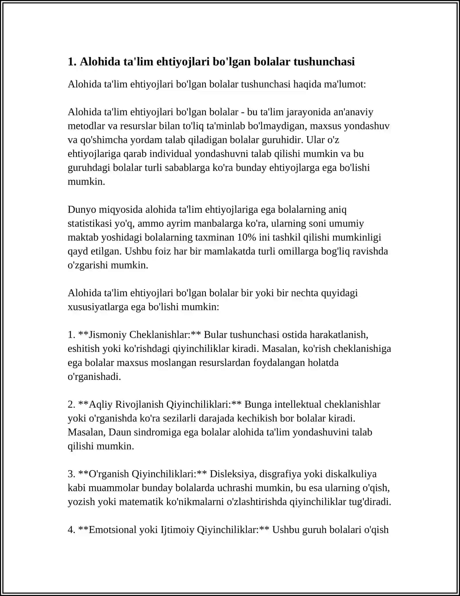 ALOHIDA TA'LIM EHTIYOJLARI BO'LGAN BOLALARNI INKLYUZIV TA'LIM VA TARBIYALASH KONSEPSIYASI 3