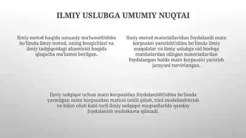 Ilmiy Uslubga Doir Materiallardan Foydalanib Matnlar Korpusini Yaratish 3