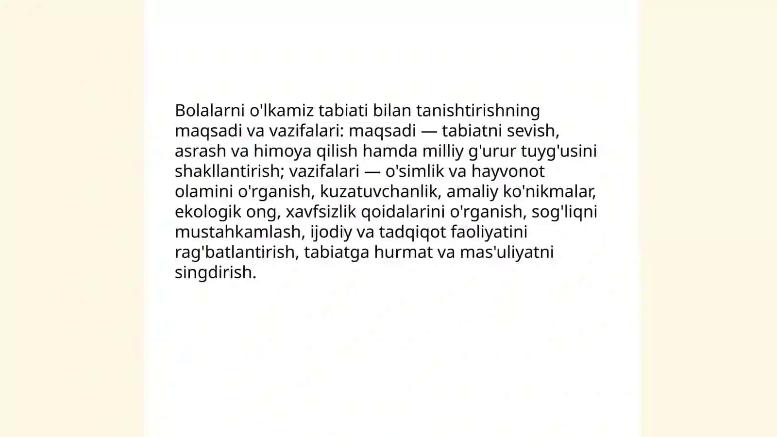 Bolalarni ôlkamiz tabiati ôsimlik va hayvonot olami bilan tanishtirish 3